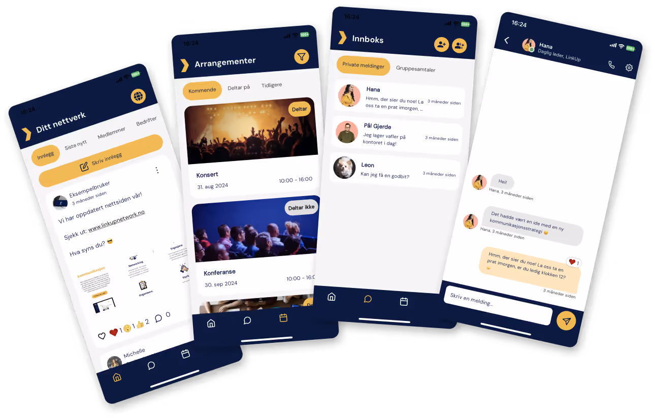 Screenshot of the LinkUp Network product