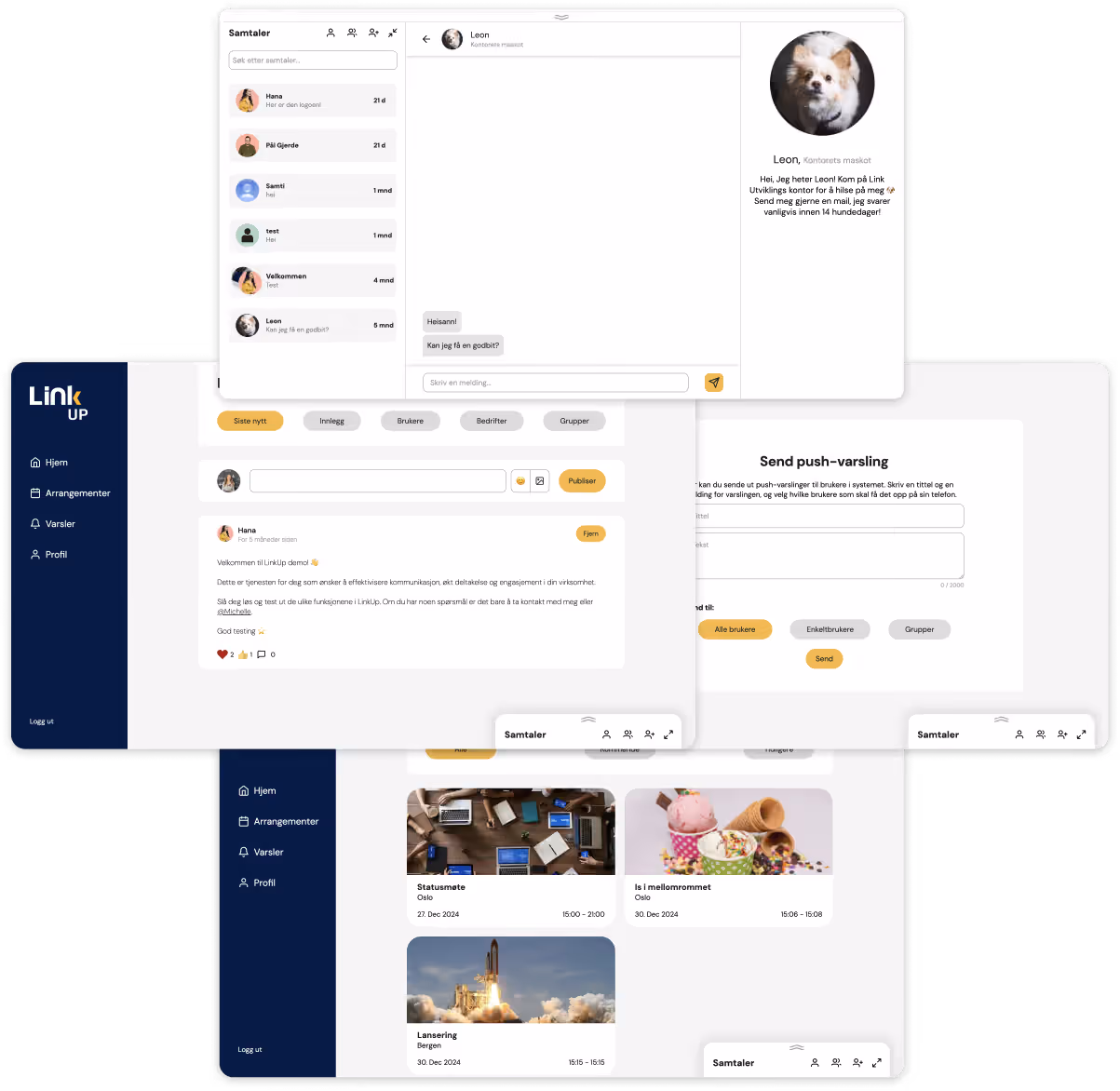 Screenshot of the LinkUp Network product