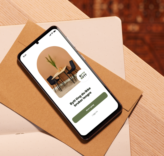 Skjermbilde fra prosjektet ByttNytt - UX/UI for bytteplattform