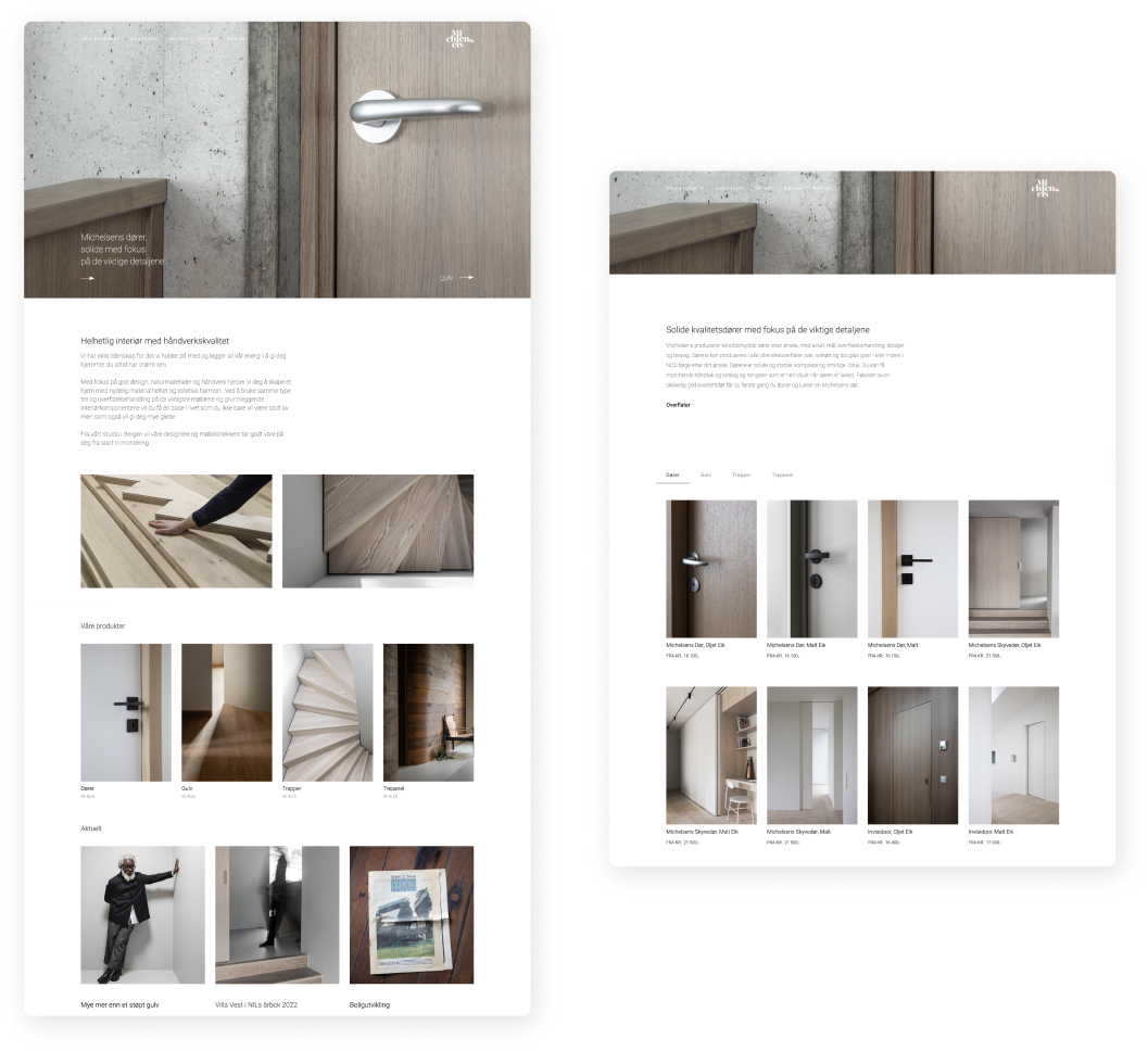 Coverbilde for prosjektet Michelsens.no - helhetlige designløsninger