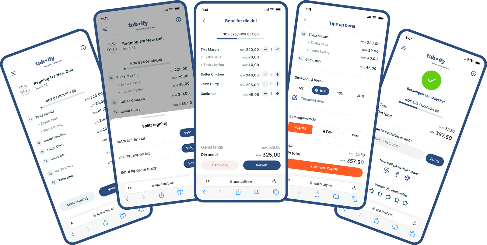 Skjermbilde fra prosjektet Nettside og design for Tabify