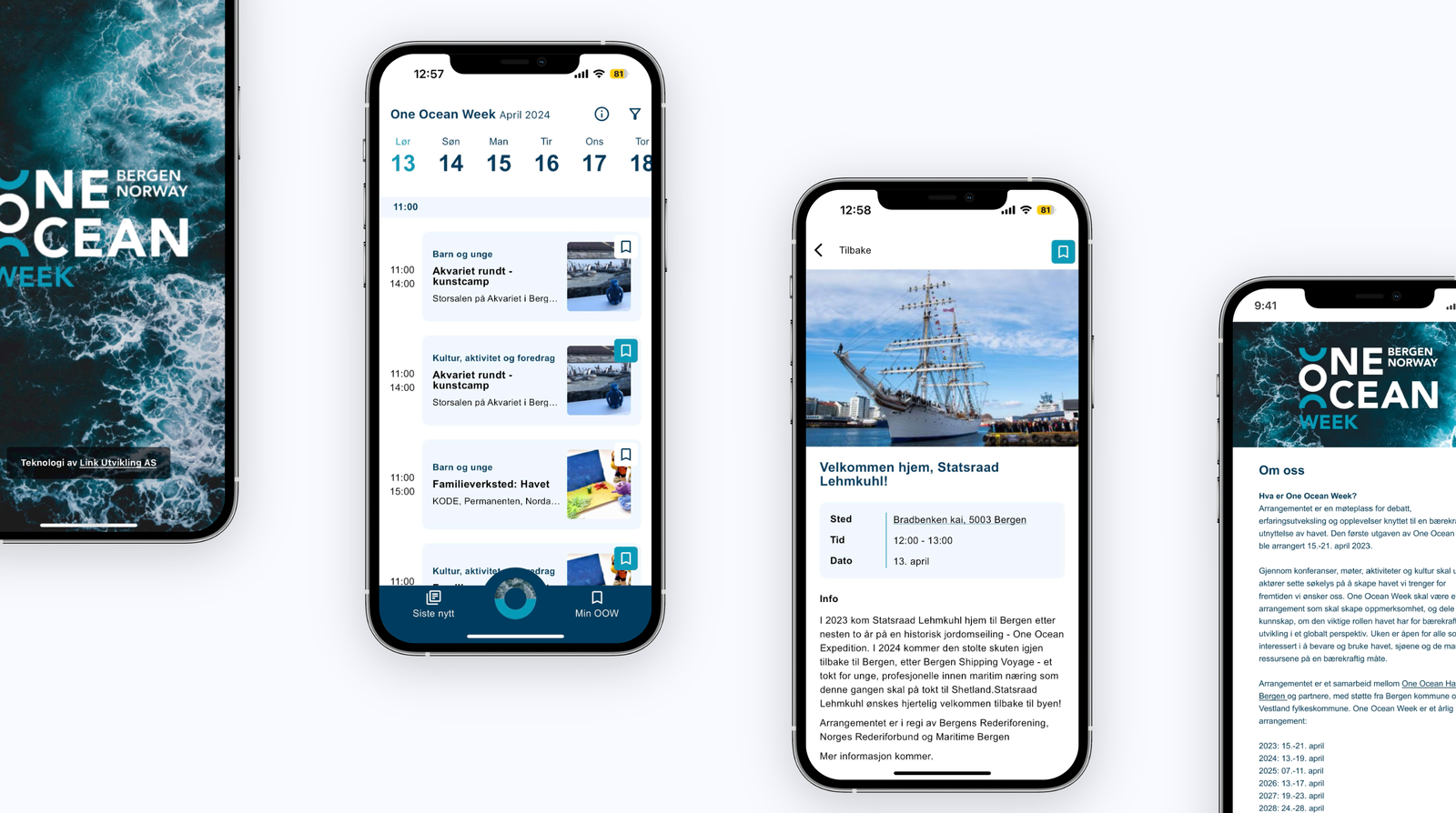 Skjermbilde fra prosjektet One Ocean Week Appen