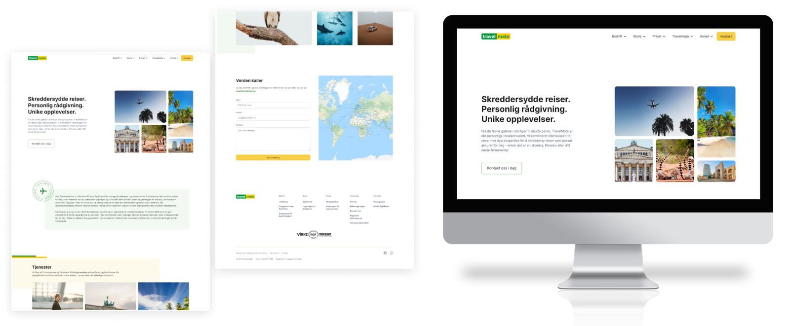 Skjermbilde fra prosjektet Travelmate - nye nettsider
